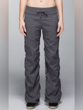 Lululemon Dance Studio Mid-Rise Regular Pants Lite Gray Drawstring Sz 6